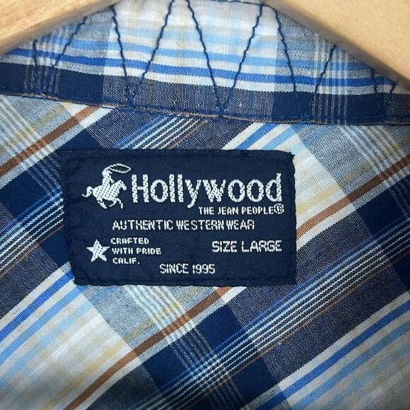 Hollywood Western plaid pearl snap button down shirt - Picture 2 of 5